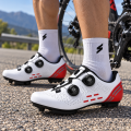 Buty Rowerowe Szosowe SPD-SL Look Podwójne Pokrętło Żyłka Biało Czerwone