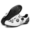 Buty Rowerowe Szosowe SPD-SL Look Podwójne Pokrętło Żyłka Biało Czarne