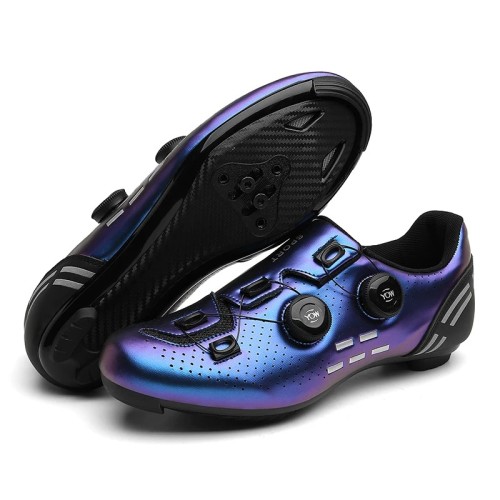 Buty Rowerowe Szosowe SPD-SL Look Podwójne Pokrętło Żyłka Niebieskie