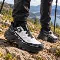 Buty Męskie Trekkingowe Outdoor Pokrętło Oddychające Biało Czarne