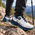 Buty Męskie Trekkingowe Outdoor Pokrętło Oddychające Biało Granatowe