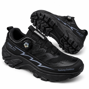 Buty Męskie Trekkingowe Outdoor Pokrętło Oddychające Czarne