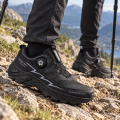 Buty Męskie Trekkingowe Outdoor Pokrętło Oddychające Czarne