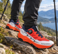 Buty Męskie Trekkingowe Outdoor Pokrętło Oddychające Czerwono Pomarańczowe
