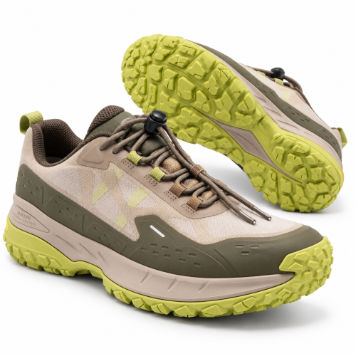 Buty Trekkingowe Męskie FitVille Szerokie Wodoodporne Outdoor Beż Oliwka