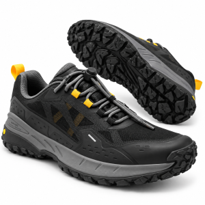 Buty Trekkingowe Męskie FitVille Szerokie Wodoodporne Outdoor Czarne