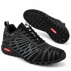Buty Sportowe Terenowe Męskie Trail Lekkie Oddychające Czarne