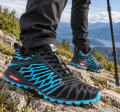 Buty Sportowe Terenowe Męskie Trail Lekkie Oddychające Czarne Turkusowe