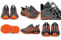 Buty Sportowe Terenowe Męskie Trail Lekkie Oddychające Szary Pomarańcz