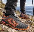 Buty Sportowe Terenowe Męskie Trail Lekkie Oddychające Szary Pomarańcz