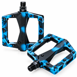 Pedały Platformowe na Rower MTB BMX Nylonowe Czarno Niebieskie Camo