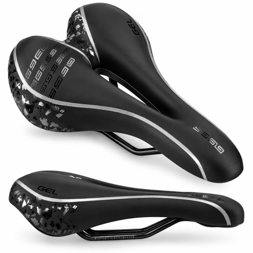 Siodełko Rowerowe Żelowe Wygodne z Otworem Gel MTB Trekking Czarne