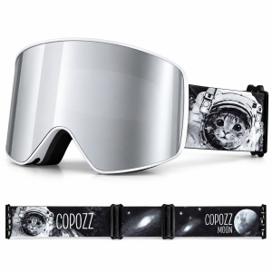 Gogle Narciarskie Snowboardowe Magnet COPOZZ Srebrna Lustrzanka