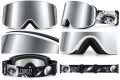 Gogle Narciarskie Snowboardowe Magnet COPOZZ Srebrna Lustrzanka