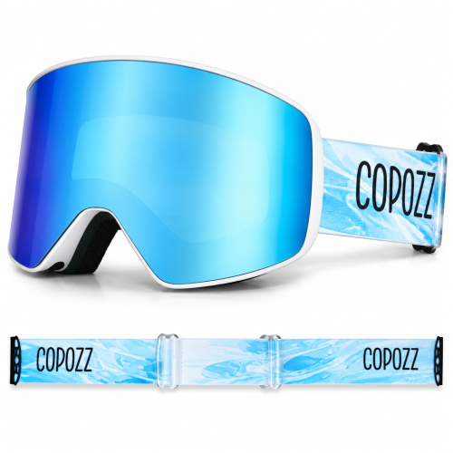 Gogle Narciarskie Snowboardowe Magnet COPOZZ Niebieska Oprawka Lustrzanka