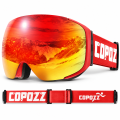 Gogle Narciarskie Snowboardowe Magnet COPOZZ Czerwone Szyba S2 VLT 25%