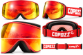 Gogle Narciarskie Snowboardowe Magnet COPOZZ Czerwone Szyba S2 VLT 25%