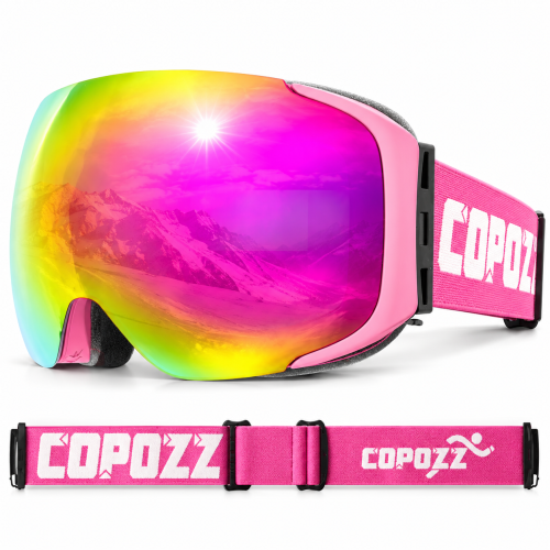 Gogle Narciarskie Snowboardowe Magnet COPOZZ Różowe Szyba S2 VLT 25%