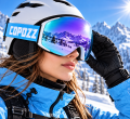 Gogle Narciarskie Snowboardowe Magnet COPOZZ Fioletowe Szyba S2 VLT 25%