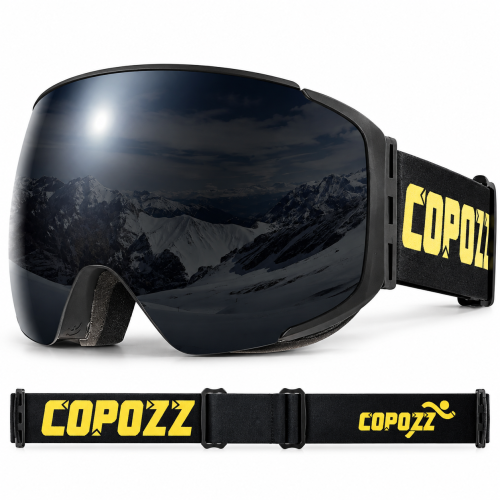 Gogle Narciarskie Snowboardowe Magnet COPOZZ Czarne Szyba S2 VLT 25%