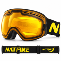 Gogle Narciarskie Snowboardowe NATFIRE Żółte na Mgłę S1 VLT 51% Rozjaśnienie