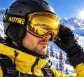 Gogle Narciarskie Snowboardowe NATFIRE Żółte na Mgłę S1 VLT 51% Rozjaśnienie