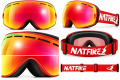 Gogle Narciarskie Snowboardowe NATFIRE Czerwone na Mgłę S1 VLT 26.9% Rozjaśnienie