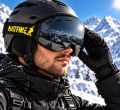 Gogle Narciarskie Snowboardowe NATFIRE Czarne na Mgłę S1 VLT 17% Rozjaśnienie