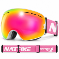 Gogle Narciarskie Snowboardowe NATFIRE Różowe na Mgłę S1 VLT 51% Rozjaśnienie