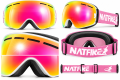 Gogle Narciarskie Snowboardowe NATFIRE Różowe na Mgłę S1 VLT 51% Rozjaśnienie
