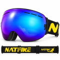 Gogle Narciarskie Snowboardowe NATFIRE Niebieskie na Mgłę S1 VLT 26.3% Rozjaśnienie
