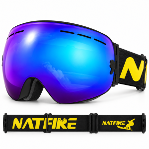  Gogle Narciarskie Snowboardowe NATFIRE Niebieskie na Mgłę S1 VLT 26.3% Rozjaśnienie