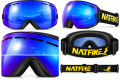 Gogle Narciarskie Snowboardowe NATFIRE Niebieskie na Mgłę S1 VLT 26.3% Rozjaśnienie