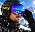 Gogle Narciarskie Snowboardowe NATFIRE Niebieskie na Mgłę S1 VLT 26.3% Rozjaśnienie