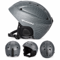 Kask Narciarski Snowboardowy MOON Wzór Carbon + Gogle Lustrzanki Maska