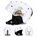 Kask Narciarski Snowboardowy MOON Biały Złoty Nadruk + Akcesoria