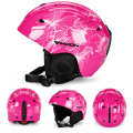 Kask Narciarski Snowboardowy MOON Damski z Goglami Różowy Fuksja Kwiaty