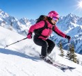 Kask Narciarski Snowboardowy MOON Damski z Goglami Różowy Fuksja Kwiaty