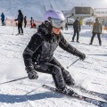 Kask Narciarski ze Zintegrowana Szyba Visor Fioletowy Lawendowy Lustrzany