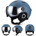 Kask Narciarski ze Zintegrowana Szyba Visor Niebieski Lustrzany