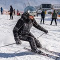 Kask Narciarski ze Zintegrowana Szyba Visor Niebieski Lustrzany