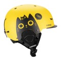 Kask Narciarski Snowboardowy Dziecięcy COPOZZ Kot Żółty z Daszkiem