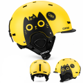 Kask Narciarski Snowboardowy Dziecięcy COPOZZ Kot Żółty z Daszkiem