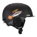 Kask Narciarski Snowboardowy Dziecięcy COPOZZ Czarny Rakieta z Daszkiem