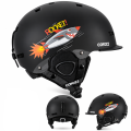 Kask Narciarski Snowboardowy Dziecięcy COPOZZ Czarny Rakieta z Daszkiem