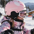 Kask Narciarski Snowboardowy Dziecięcy COPOZZ Różowy z Daszkiem