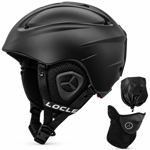 Kask Narciarski Snowboardowy LOCLE Czarny Mat + Maska Pokrowiec Gratis