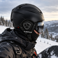 Kask Narciarski Snowboardowy LOCLE Czarny Mat + Maska Pokrowiec Gratis