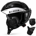 Kask Narciarski Snowboardowy LOCLE Czarny Srebrny + Maska Pokrowiec Gratis