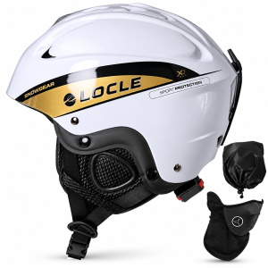 Kask Narciarski Snowboardowy LOCLE Biały + Maska Pokrowiec Gratis